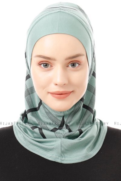 Ekose Plain - Hijab Al Amira One-Piece Verde