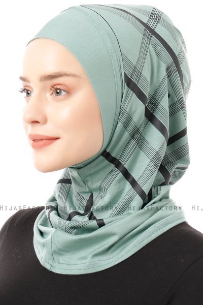 Ekose Plain - Hijab Al Amira One-Piece Verde