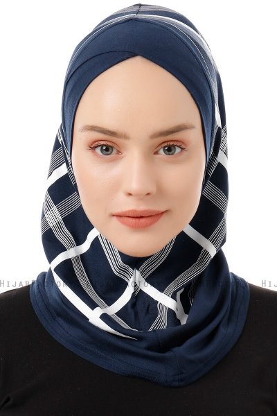 Ekose Cross - Hijab Al Amira One-Piece Azul Marino