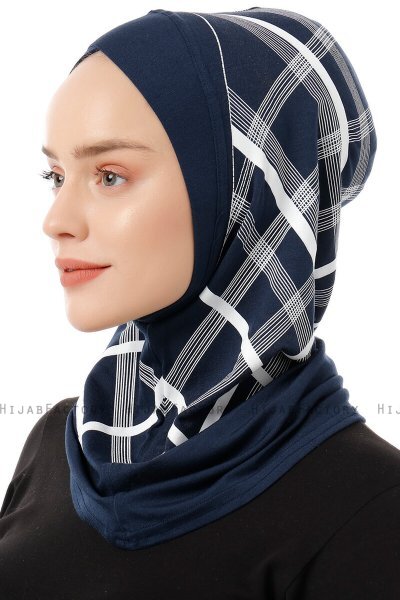 Ekose Cross - Hijab Al Amira One-Piece Azul Marino