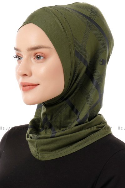Ekose Cross - Hijab Al Amira One-Piece Caqui