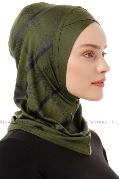Ekose Cross - Hijab Al Amira One-Piece Caqui