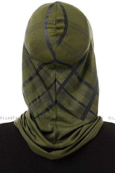 Ekose Cross - Hijab Al Amira One-Piece Caqui