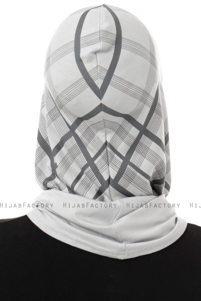 Ekose Cross - Hijab Al Amira One-Piece Gris Claro