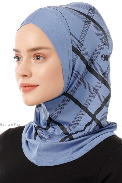 Ekose Cross - Hijab Al Amira One-Piece Índigo