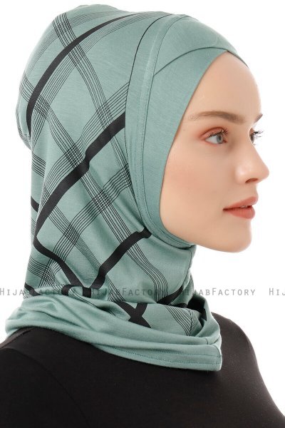 Ekose Cross - Hijab Al Amira One-Piece Verde