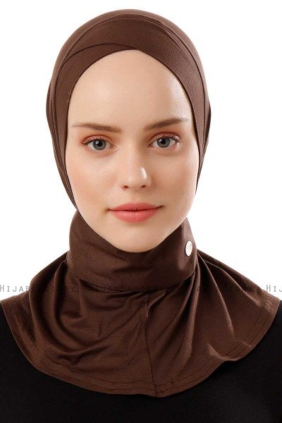 Ceren - Hijab Práctico Viscosa Marron Oscuro