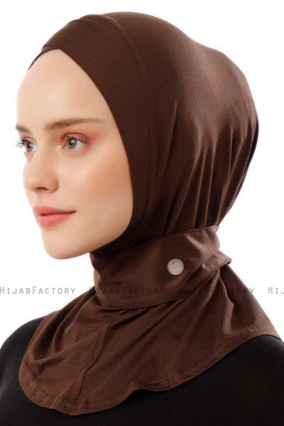 Ceren - Hijab Práctico Viscosa Marron Oscuro
