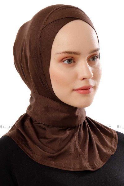 Ceren - Hijab Práctico Viscosa Marron Oscuro