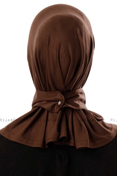 Ceren - Hijab Práctico Viscosa Marron Oscuro