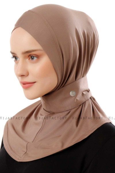 Ceren - Hijab Práctico Viscosa Taupe Oscuro