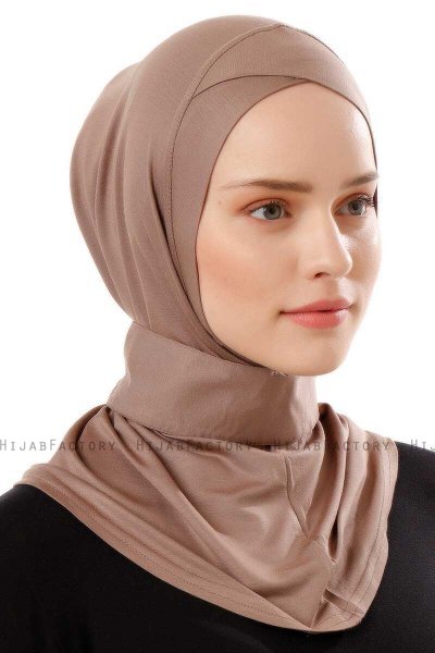 Ceren - Hijab Práctico Viscosa Taupe Oscuro