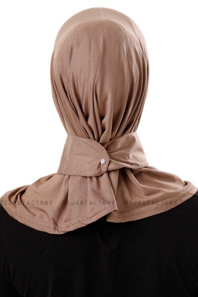 Ceren - Hijab Práctico Viscosa Taupe Oscuro