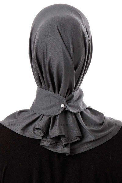 Ceren - Hijab Práctico Viscosa Gris Oscuro