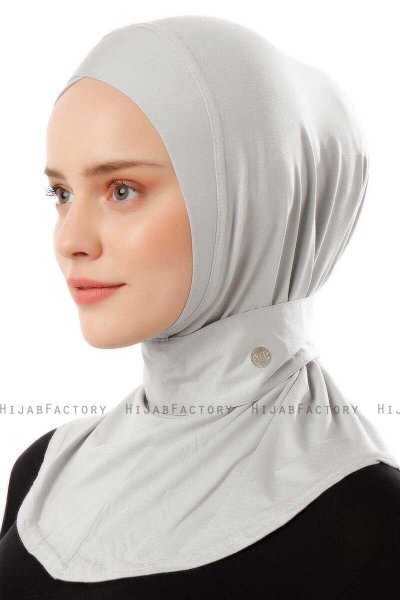 Ceren - Hijab Práctico Viscosa Gris Claro
