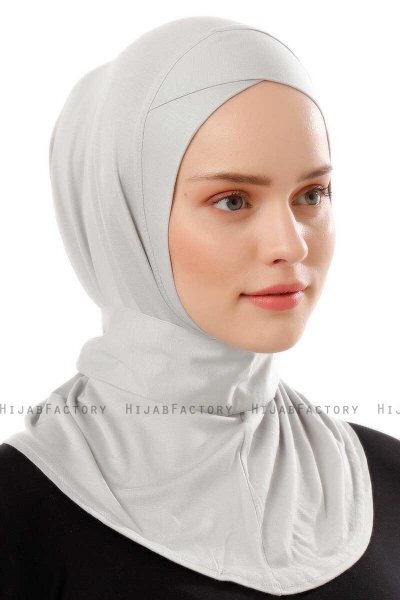 Ceren - Hijab Práctico Viscosa Gris Claro