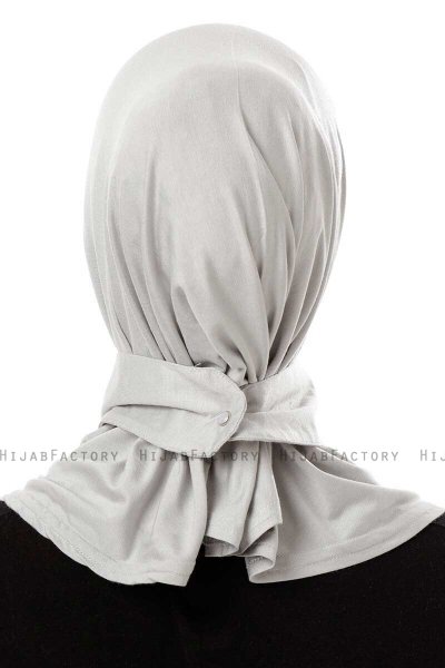 Ceren - Hijab Práctico Viscosa Gris Claro