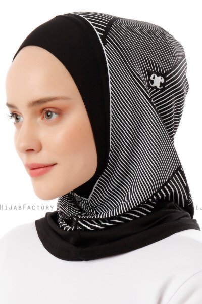 Wind Plain - Hijab Al Amira One-Piece Negro & Blanco