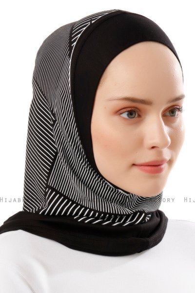 Wind Plain - Hijab Al Amira One-Piece Negro & Blanco