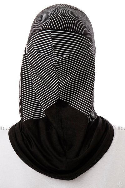 Wind Plain - Hijab Al Amira One-Piece Negro & Blanco