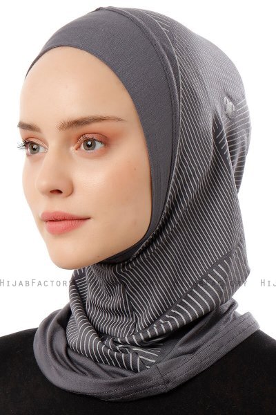 Wind Plain - Hijab Al Amira One-Piece Gris Oscuro