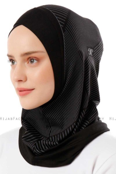 Wind Cross - Hijab Al Amira One-Piece Negro & Blanco