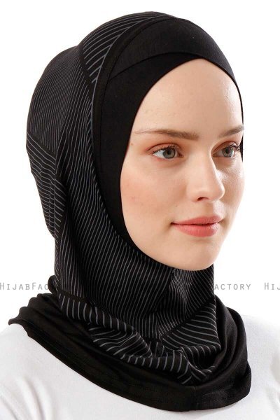 Wind Cross - Hijab Al Amira One-Piece Negro & Blanco