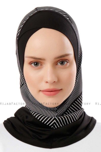 Wind Cross - Hijab Al Amira One-Piece Negro & Gris Claro