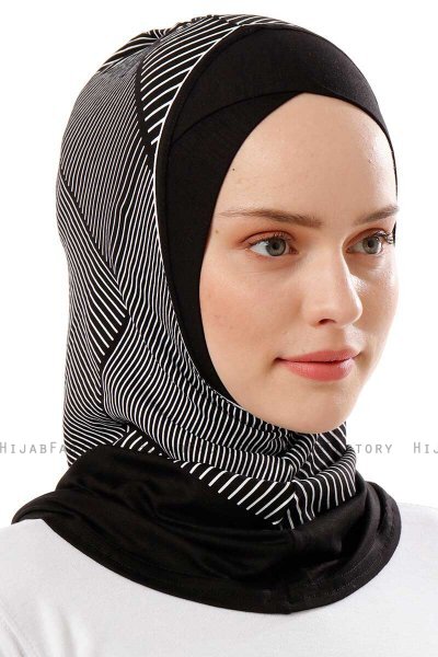 Wind Cross - Hijab Al Amira One-Piece Negro & Gris Claro