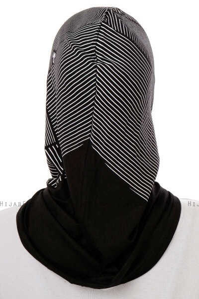 Wind Cross - Hijab Al Amira One-Piece Negro & Gris Claro