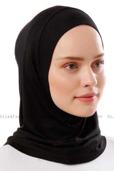 Logo Plain - Hijab Al Amira One-Piece Negro & Gris Claro