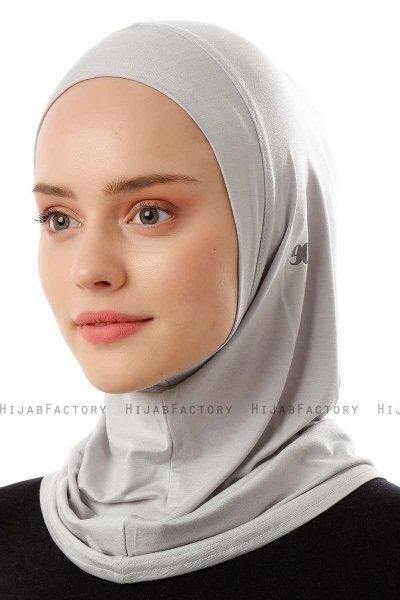 Logo Plain - Hijab Al Amira One-Piece Gris Claro