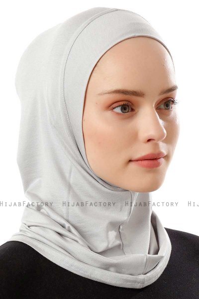 Logo Plain - Hijab Al Amira One-Piece Gris Claro