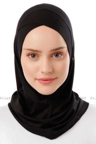 Logo Cross - Hijab Al Amira One-Piece Negro & Gris Claro