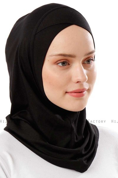 Logo Cross - Hijab Al Amira One-Piece Negro & Gris Claro