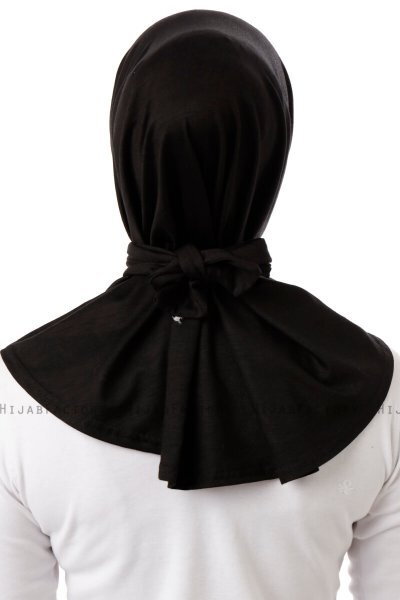 Sportif Plain - Hijab Práctico Viscosa Negro & Gris Claro
