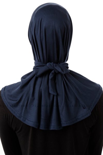Sportif Plain - Hijab Práctico Viscosa Azul Marino