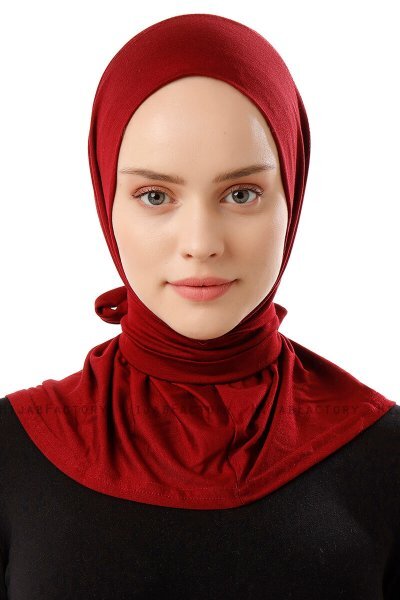 Sportif Plain - Hijab Práctico Viscosa Burdeos