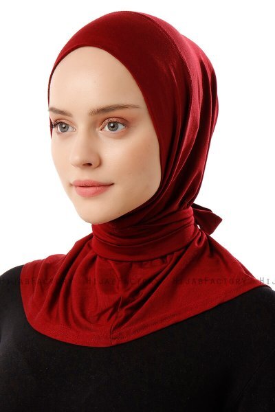 Sportif Plain - Hijab Práctico Viscosa Burdeos