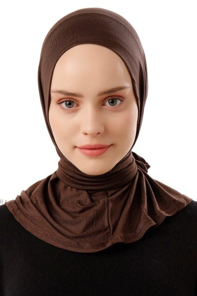 Sportif Plain - Hijab Práctico Viscosa Marrón