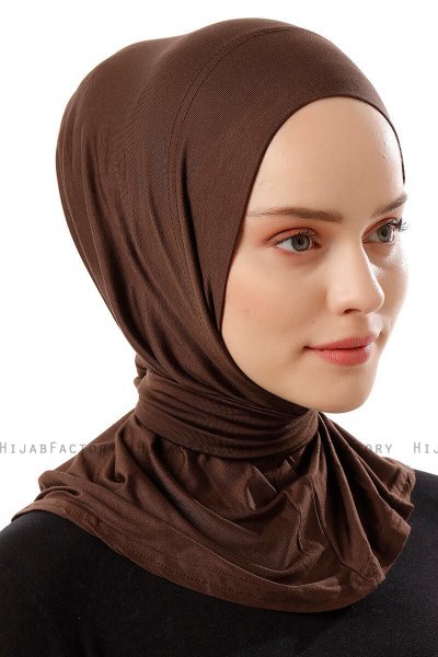 Sportif Plain - Hijab Práctico Viscosa Marrón
