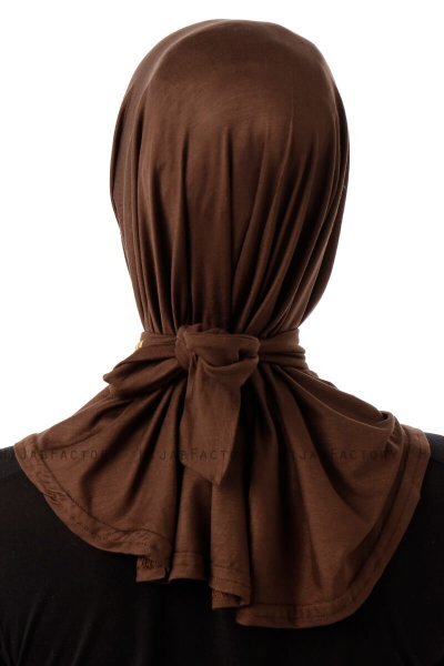 Sportif Plain - Hijab Práctico Viscosa Marrón