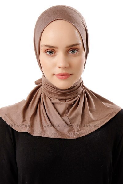 Sportif Plain - Hijab Práctico Viscosa Taupe Oscuro