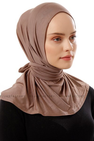 Sportif Plain - Hijab Práctico Viscosa Taupe Oscuro