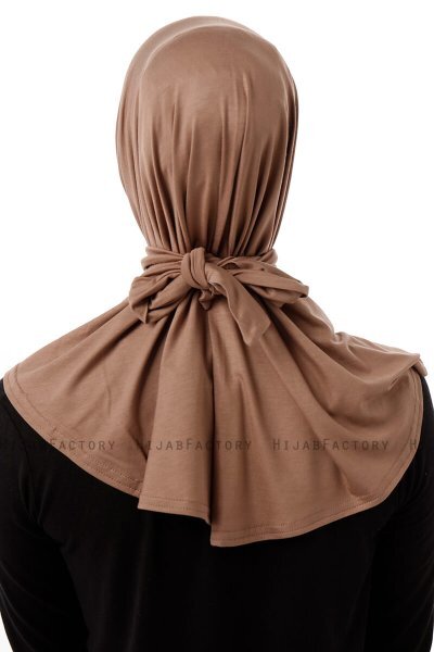 Sportif Plain - Hijab Práctico Viscosa Taupe Oscuro
