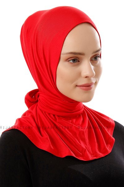 Sportif Plain - Hijab Práctico Viscosa Rojo