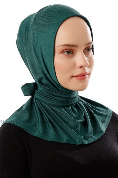 Sportif Plain - Hijab Práctico Viscosa Verde Oscuro