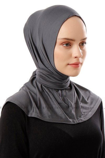 Sportif Plain - Hijab Práctico Viscosa Gris Oscuro