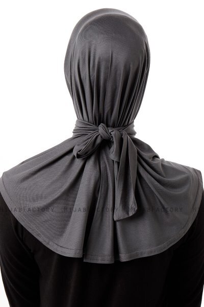 Sportif Plain - Hijab Práctico Viscosa Gris Oscuro