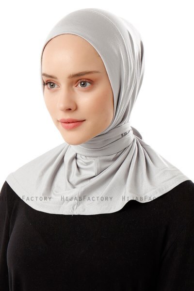 Sportif Plain - Hijab Práctico Viscosa Gris Claro